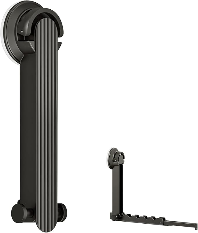 Heavy-Duty No-Drill Suction Cup Folding Clothes Rack – Multi-Purpose 90° Rotatable Wall-Mounted Hanger with Anti-Slip Slots