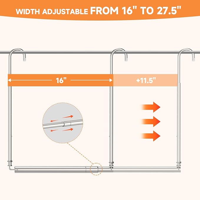 Adjustable Stainless Steel Over-the-Door Drying Rack – Height & Width Extendable Foldable Clothes Hanger for Indoor & Outdoor Use