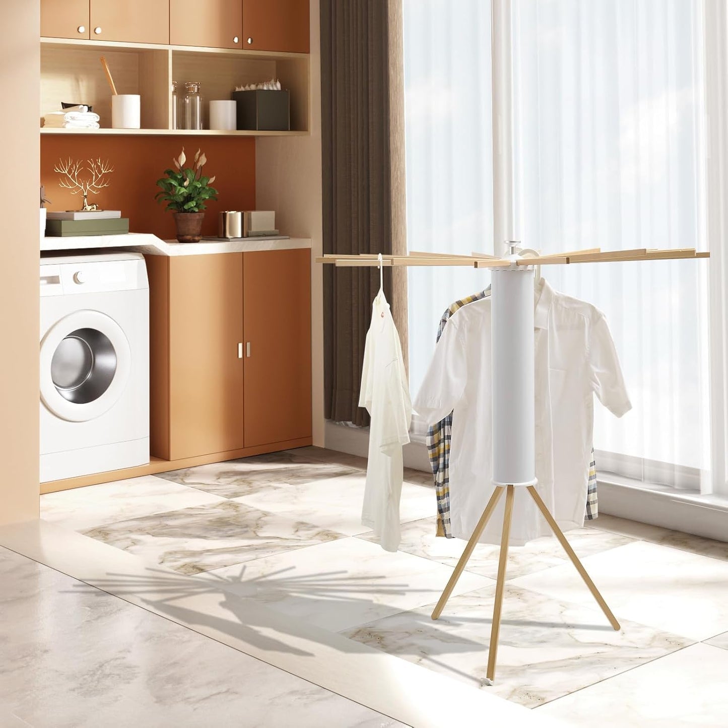Foldable Rotating Clothes Drying Rack – Multi-Purpose Freestanding Round Hanger for Indoor and Outdoor Use