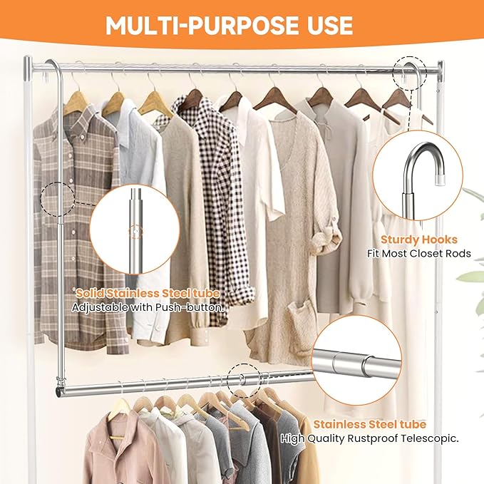 Adjustable Stainless Steel Over-the-Door Drying Rack – Height & Width Extendable Foldable Clothes Hanger for Indoor & Outdoor Use