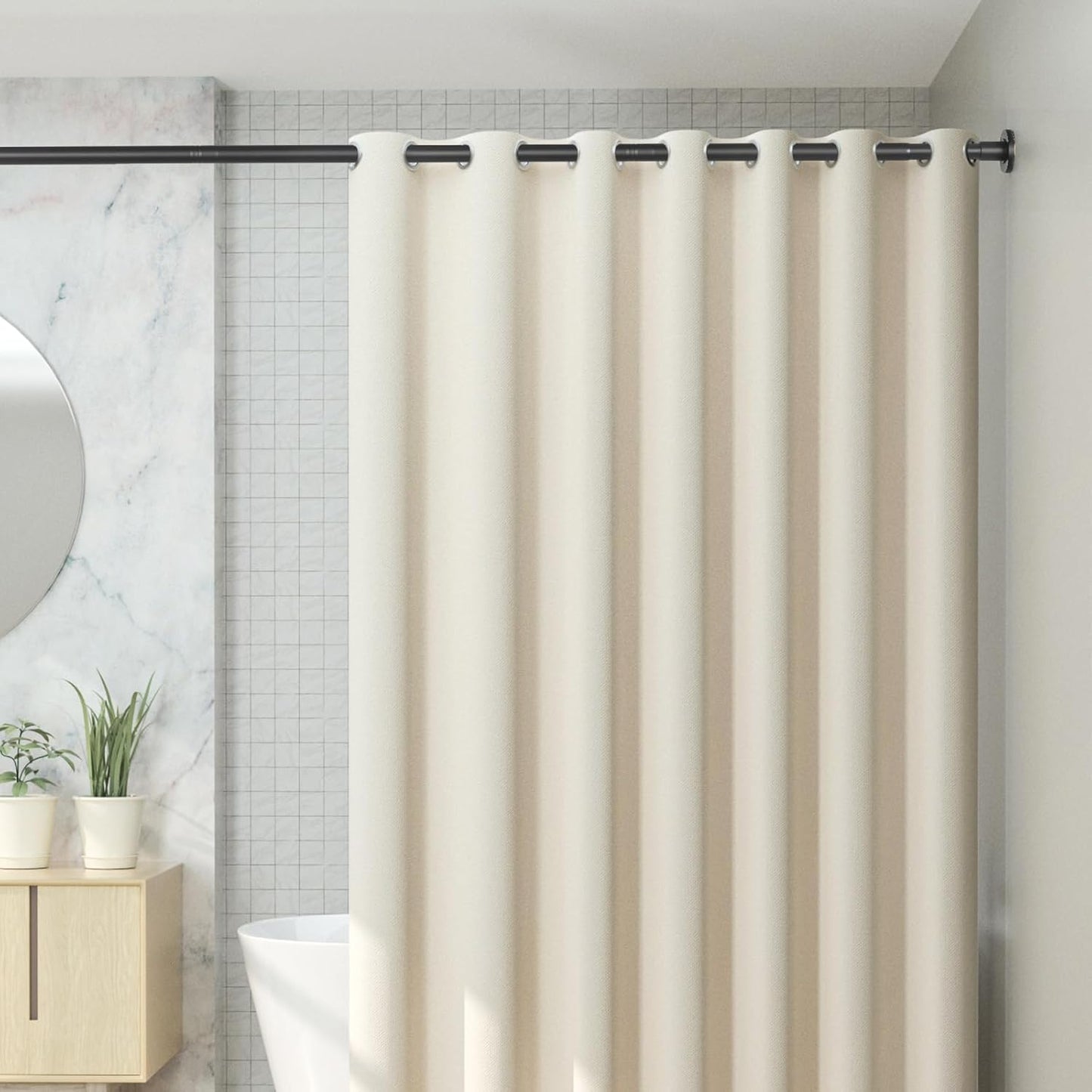 Adjustable Wall-Mounted Heavy-Duty Clothes Hanging Rod, 31–80 Inches, No-Drill Telescopic Closet Rod