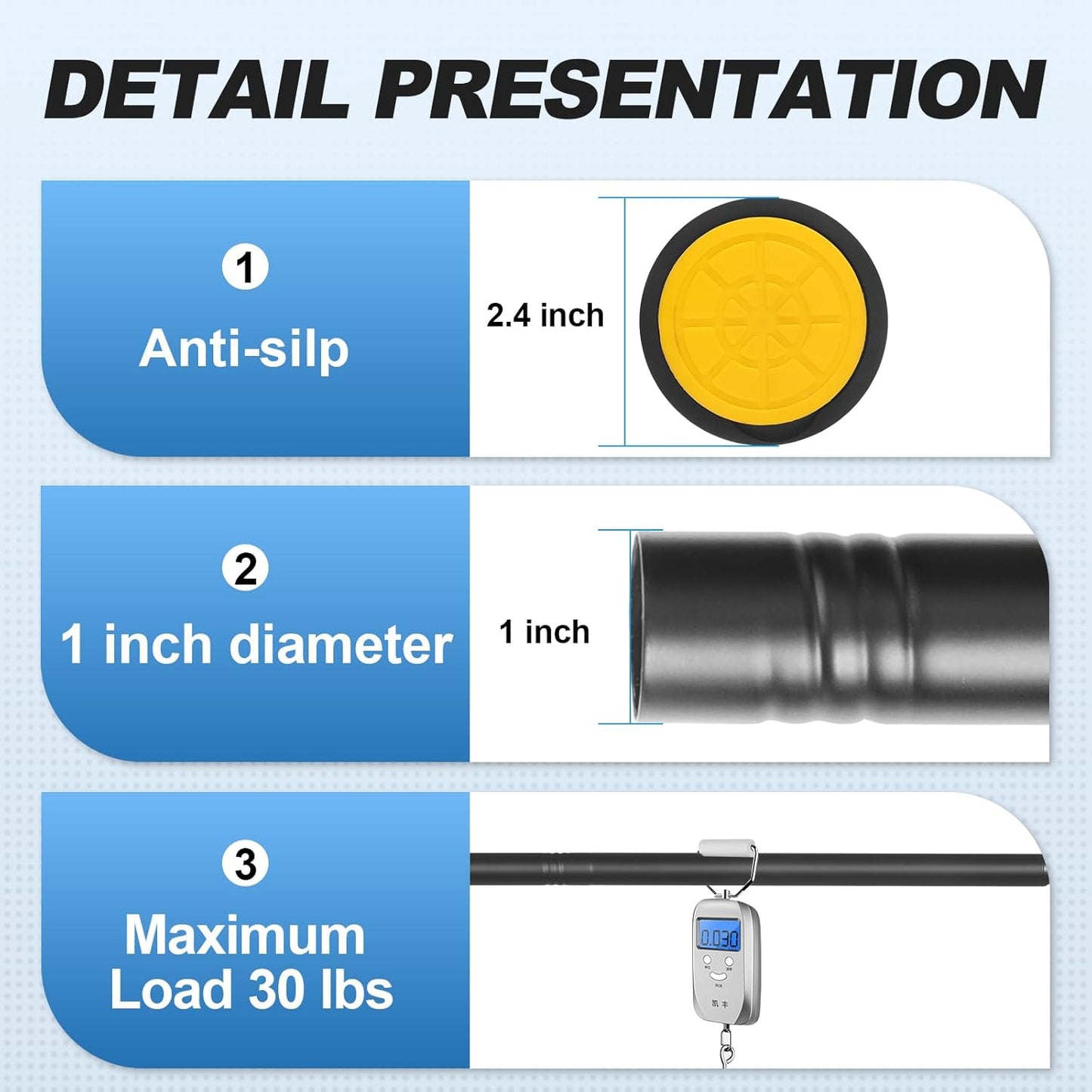 Adjustable Wall-Mounted Heavy-Duty Clothes Hanging Rod, 31–80 Inches, No-Drill Telescopic Closet Rod