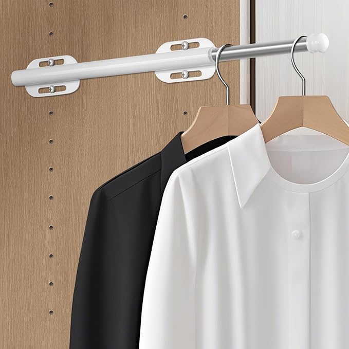 Retractable Folding Clothes Hanger Rod – Wall Mounted Telescopic Drying Rack, Space-Saving Adjustable Garment Organizer