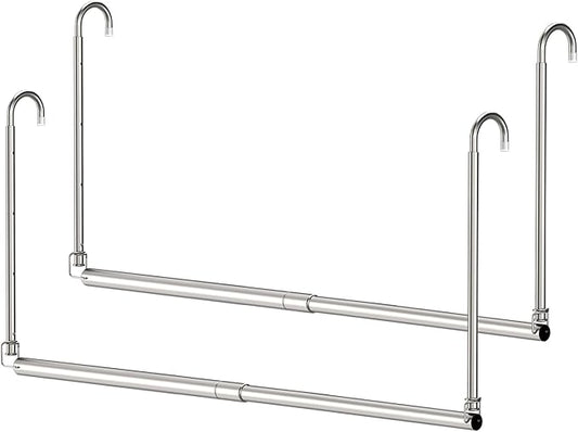Adjustable Stainless Steel Over-the-Door Drying Rack – Height & Width Extendable Foldable Clothes Hanger for Indoor & Outdoor Use