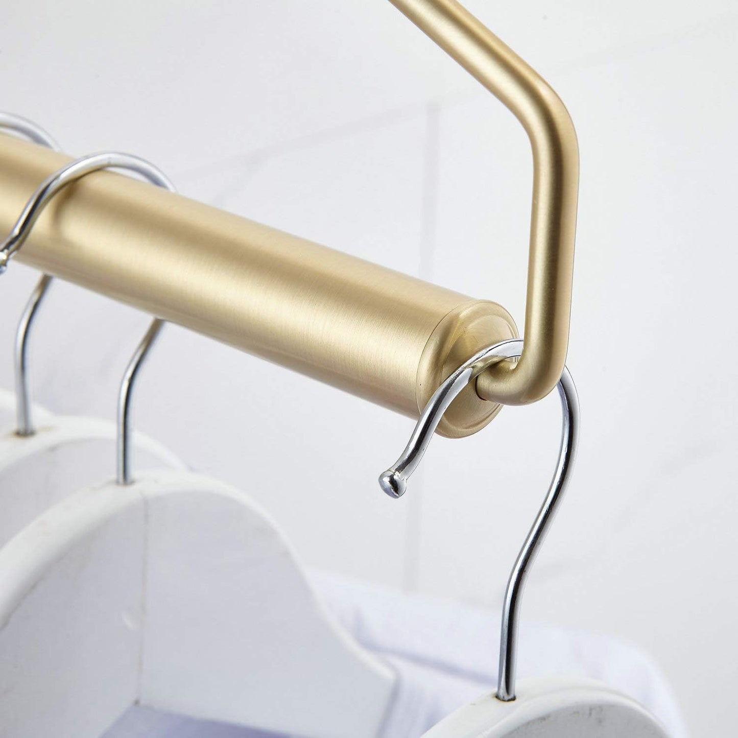 Gold Folding Wall-Mounted Clothes Drying Rack – Rustproof Aluminum Alloy Rotating Hanger with Space-Saving Design