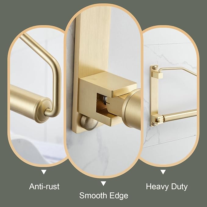 Gold Folding Wall-Mounted Clothes Drying Rack – Rustproof Aluminum Alloy Rotating Hanger with Space-Saving Design