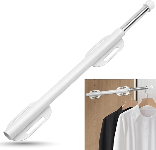 Retractable Folding Clothes Hanger Rod – Wall Mounted Telescopic Drying Rack, Space-Saving Adjustable Garment Organizer