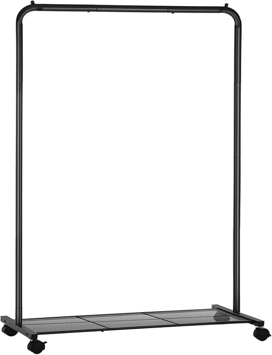 Heavy-Duty Rolling Garment Rack – Sturdy Steel Clothes Rack with Storage Shelf and Locking Wheels, 88 lb Weight Capacity