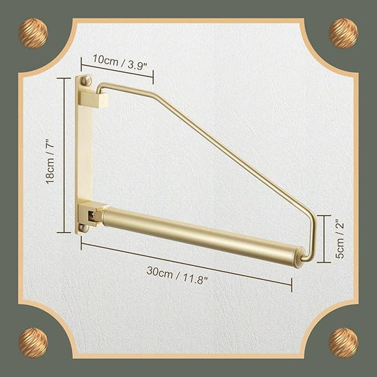 Gold Folding Wall-Mounted Clothes Drying Rack – Rustproof Aluminum Alloy Rotating Hanger with Space-Saving Design